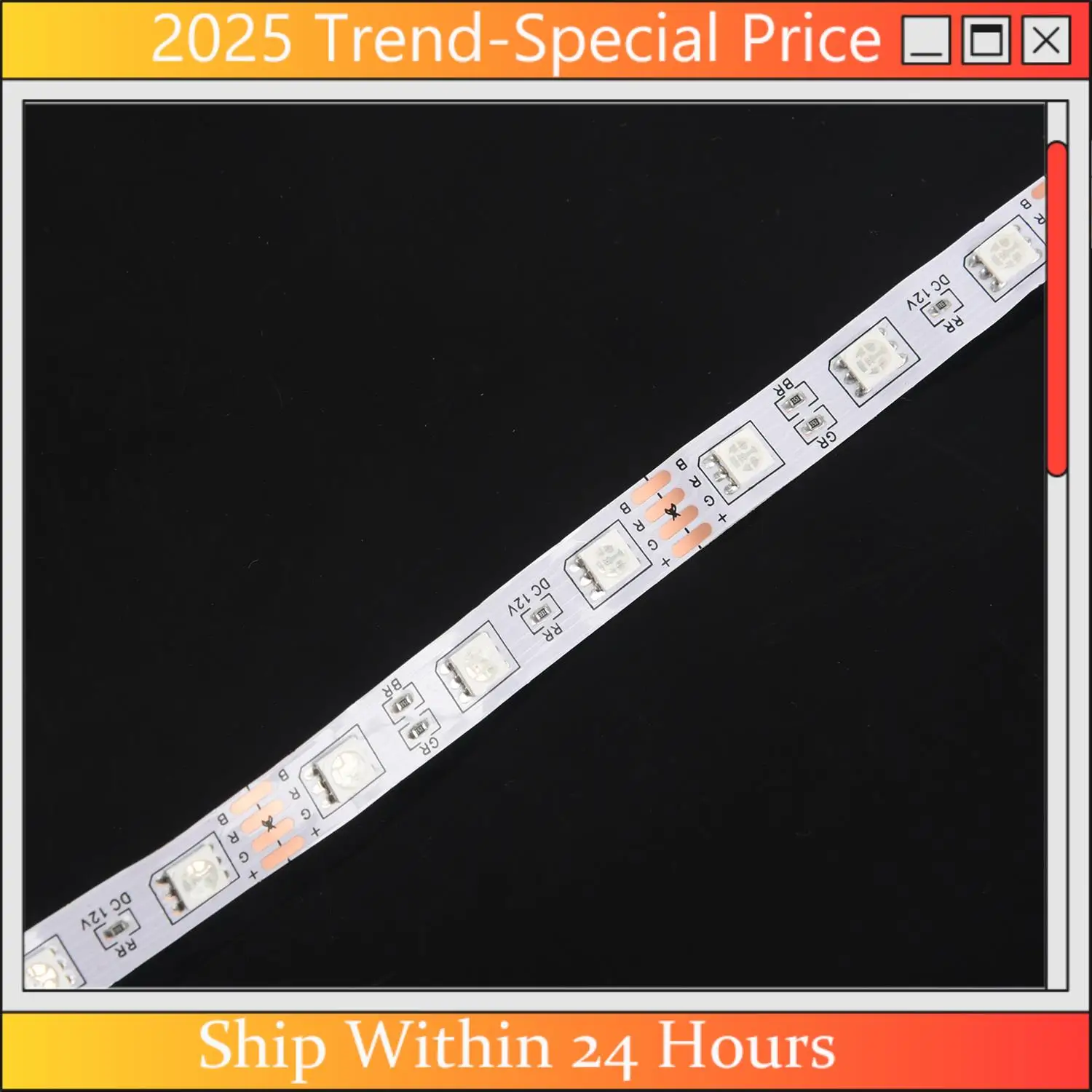 AA64 1 Buah Pengendali Jarak Jauh Kotak IR 24 Tombol & 1 Buah Strip Lampu Fleksibel LED 5M RGB 300 5050