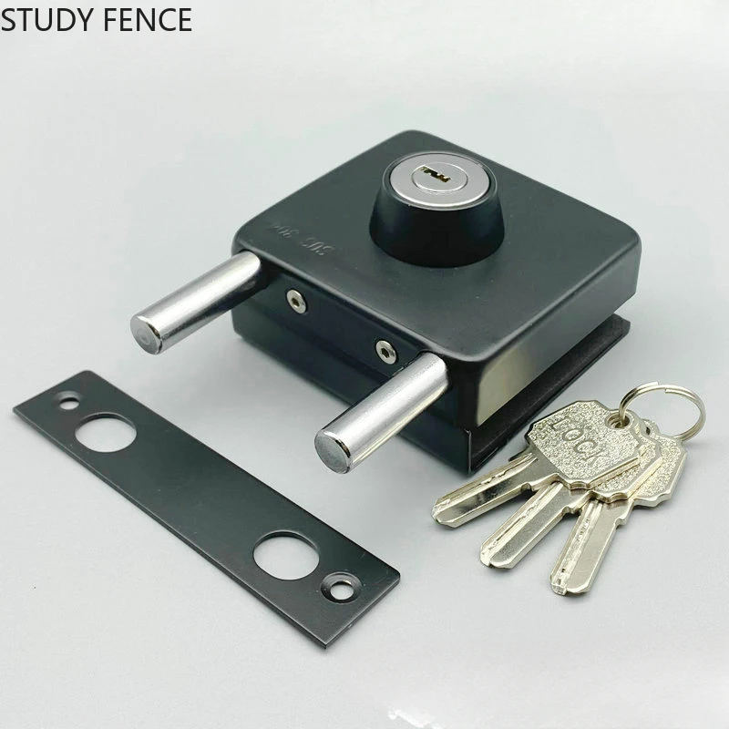 1 Set Black Metal Door Lock Frameless Door Latch Lock Ground Lock Suitable for Bathroom,office Door Locks Hardware Accessories