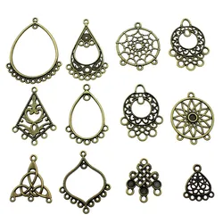 10pcs Charms Dreamcatcher Antique Bronze Color Earring Connector Charms Pendants For Jewelry Making