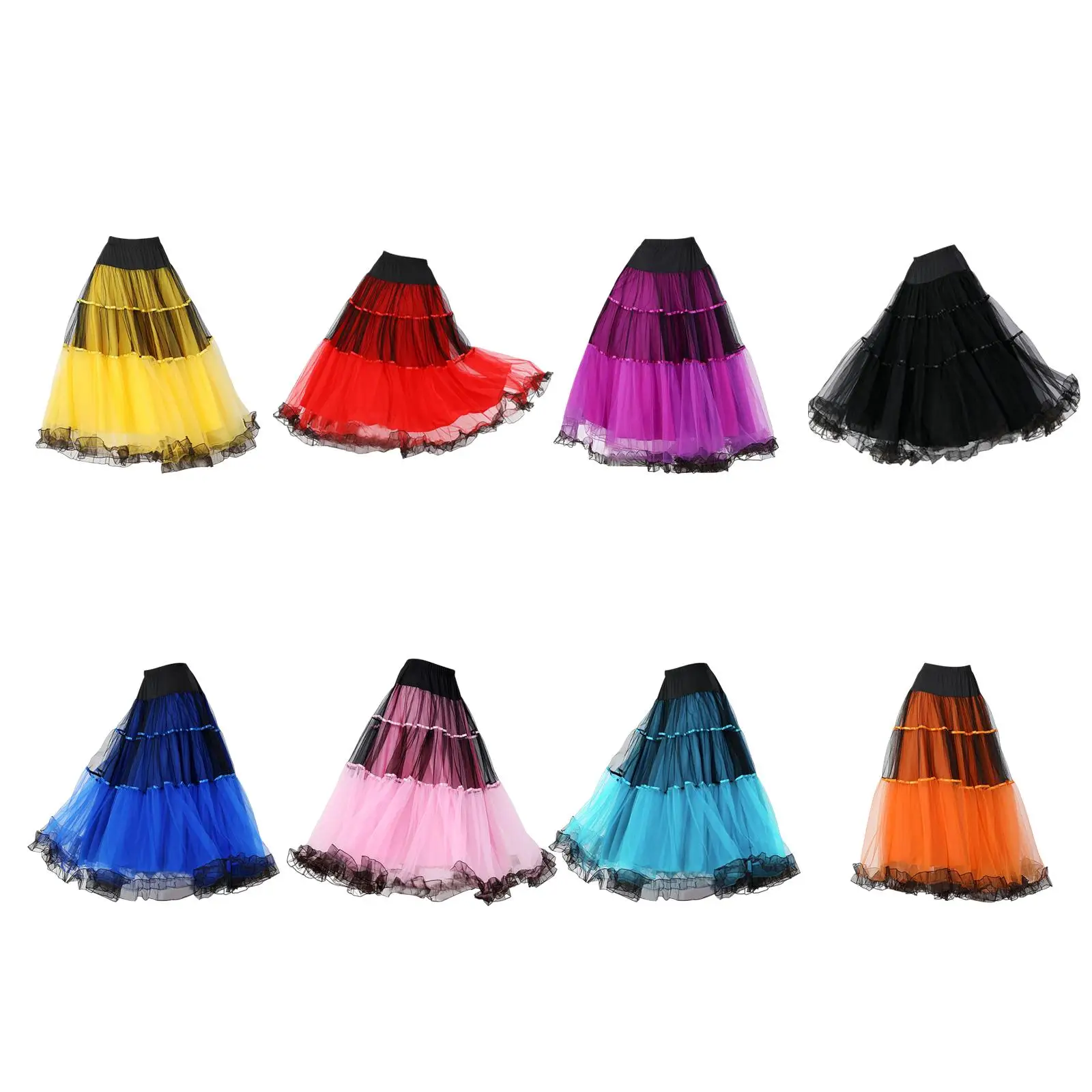 Elegant Ballroom Dance Skirt Dancewear Flamenco Waltz Dancing Costume Adults