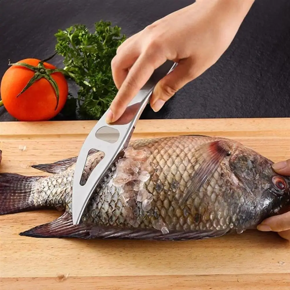 Stainless Steel Fish Scale Remover Cleaner Kitchen Fish Scaler Fish Skin Graters Cleaning Peeler Scaler Scraper Kitchen Gadgets