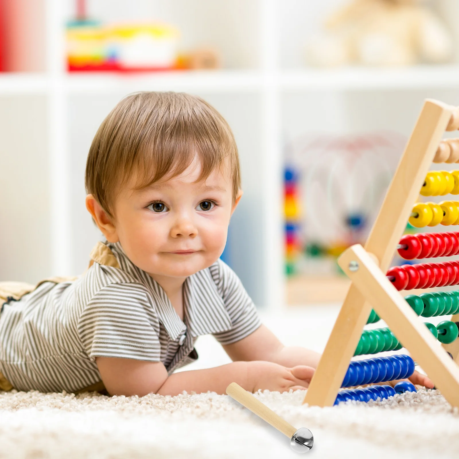 

6pcs Bell Teaching Aids Kids Toys Toddler Instruments Wooden Hand Rattle Rattles Musical Shaker Baby Rattles Music Education