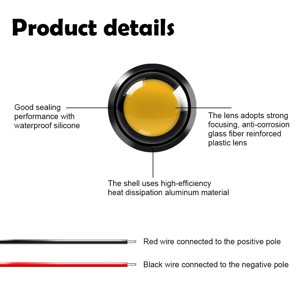 2pcs 23mm led Car Grilles Signal Lamp WARN Eagle eye light COB DRL Daytime Running Lights Stop ligtht brake lamp Taillight 12V
