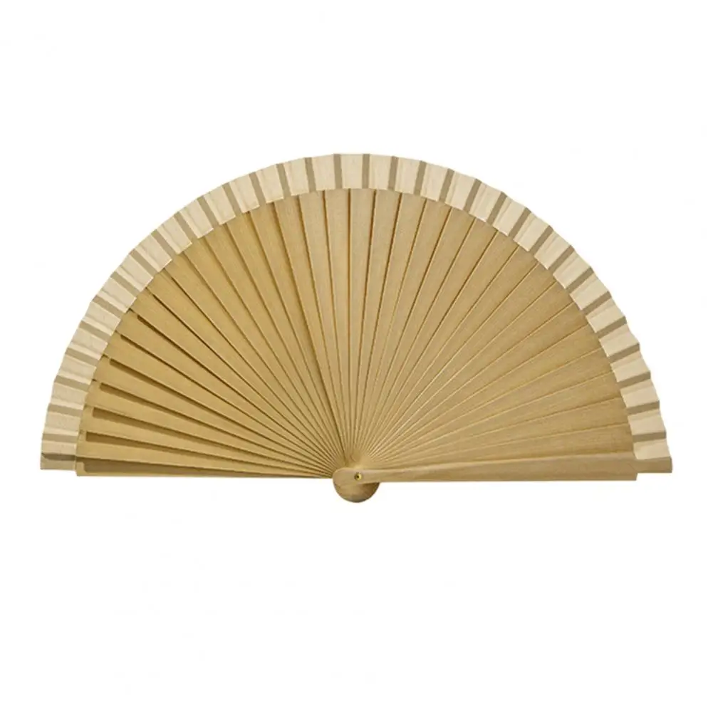 Decorative Folding Fan Wooden Folding Fan Solid Color Handheld Fan Chinese Japanese Style for Wedding Dance Party Portable