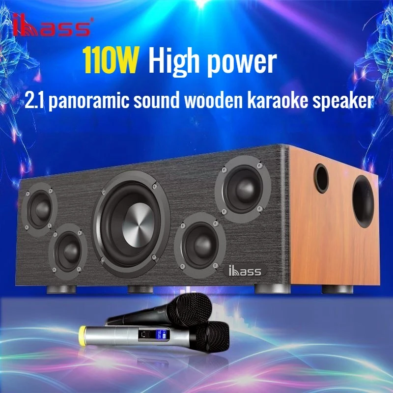 Ibass Solo Max Bluetooth Speakers 3d Stereo Muzieksysteem Hout Echo Muur Versterker Pc Tv Sound Box Dsp Geluidseffect Sound Blaster