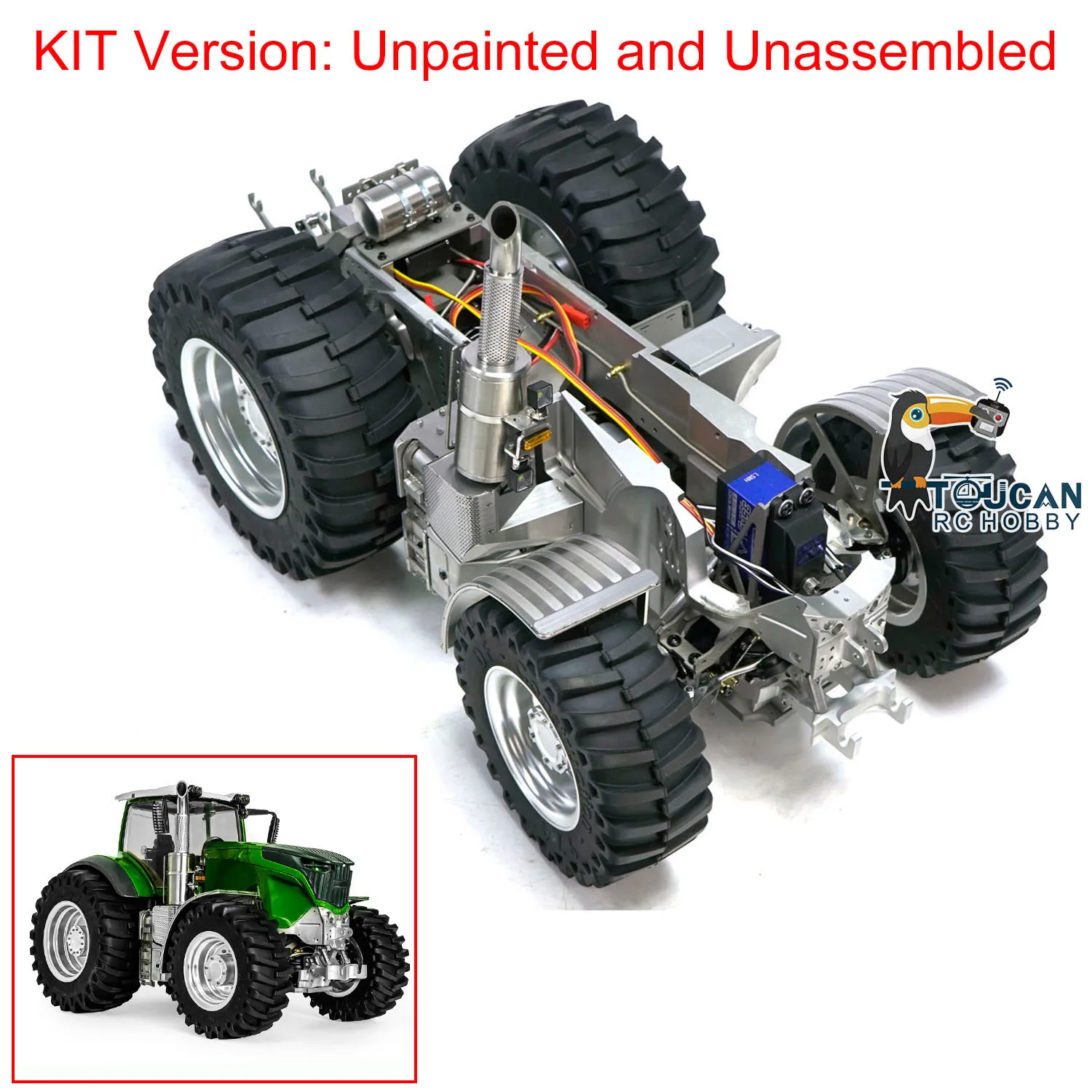 

Toys LESU 1/16 4X4 Metal Chassis Kits Spare Part for AOUE-1050 RC Tractors Remote Control Car DIY Vehicle ESC Motor Servo