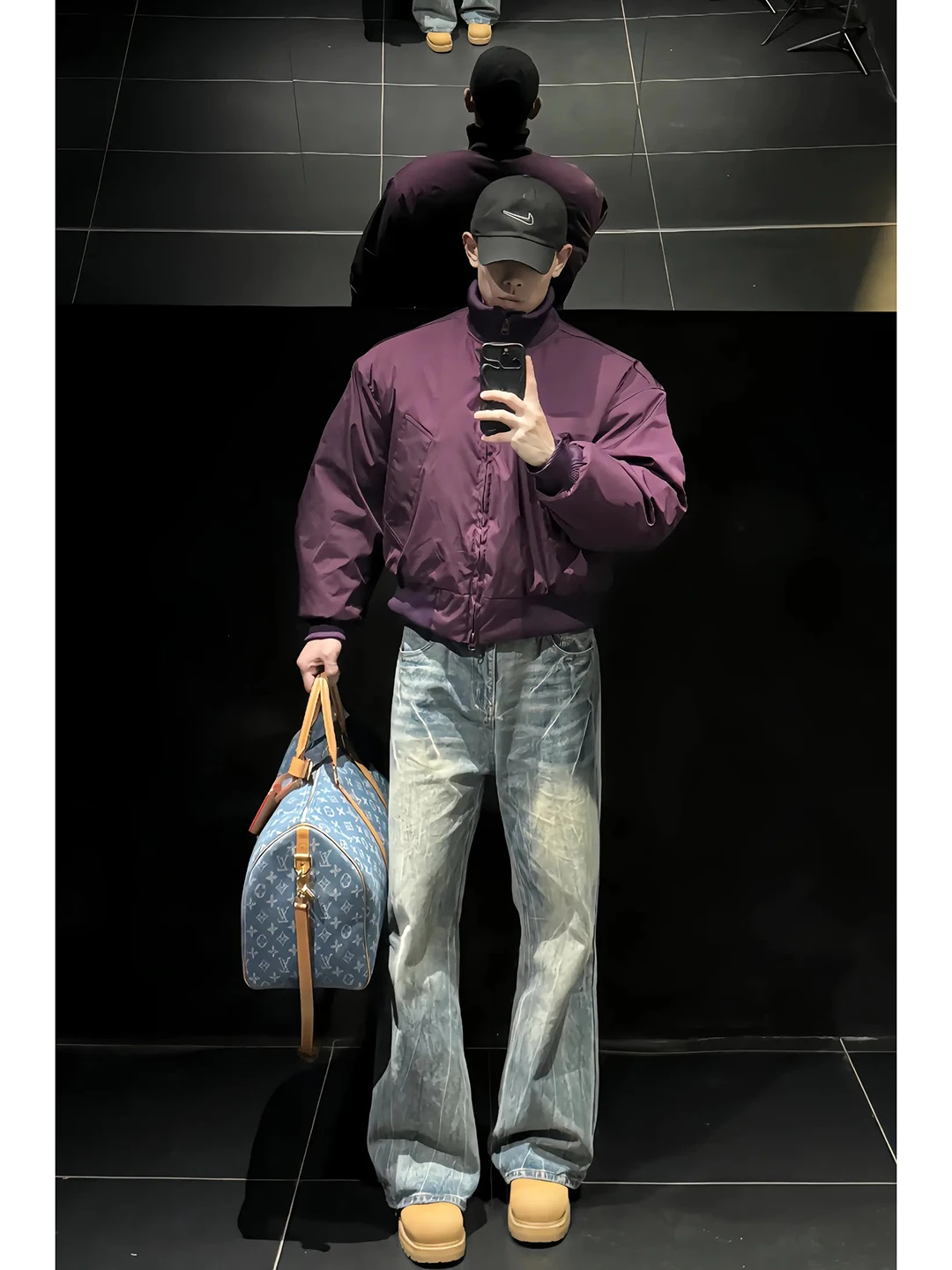 

Мужские джинсы Blue American Lightning Pattern: прямые, зауженные, с эффектом стройности, для зимнего сезона, в стиле High Street, с расклешением от колена.