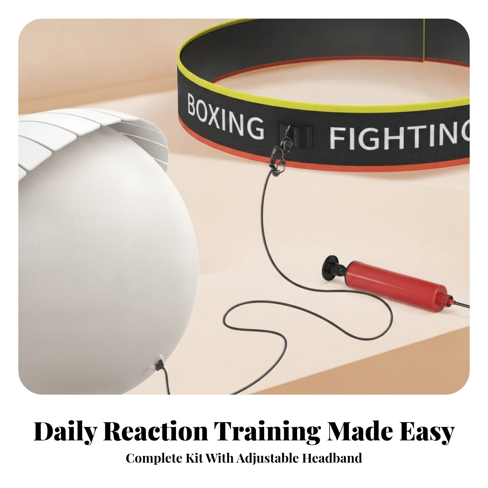 Boxing Training Ball with Headband Lightweight Boxing Reaction Ball Sporting Goods Adjustable Easy to Use for Boxers, Home Gym