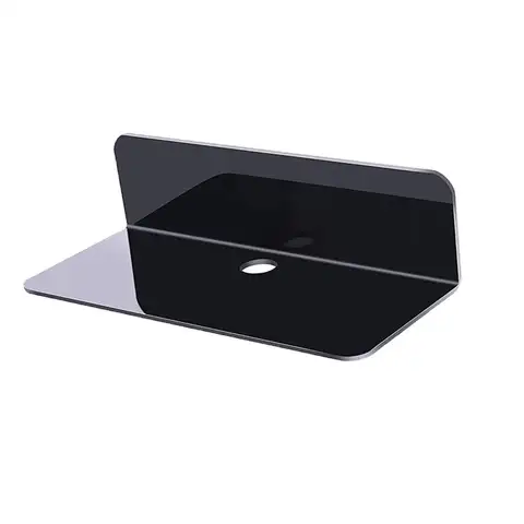 Damage Free Wall Mounted Acrylic Shelf Small Organizer with Cord Management for Smart Speaker Bathroom Locker Storage
