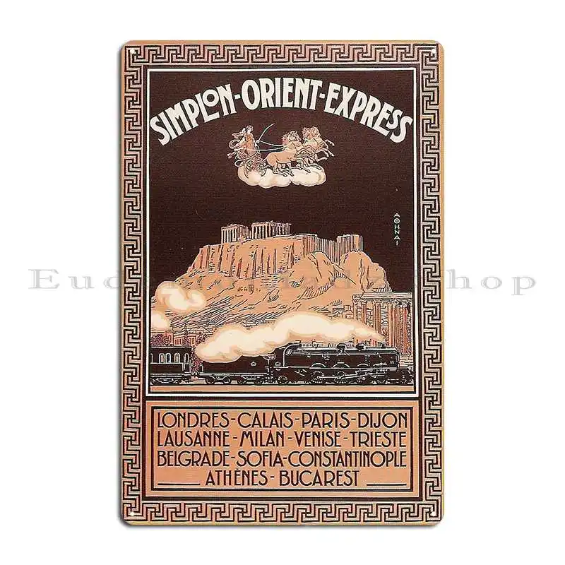 Orient Express Retro Poster Metal Sign Wall Cave Printing Custom Kitchen Designer Tin Sign Poster