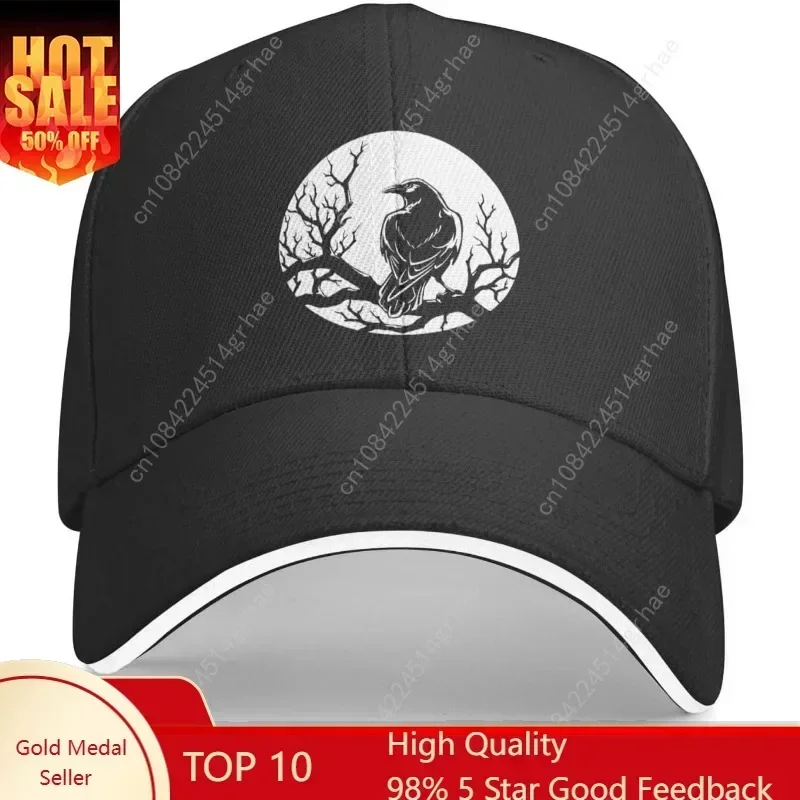 Crow Black Bird Hat Adjustable Sandwich Baseball Cap Men Women Funny Gifts