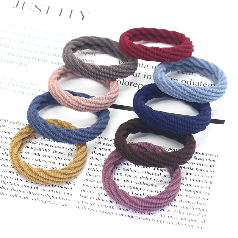 20PCS Hohe Elastizität Mode Haar Seil Hohe Elastizität Jacquard Muster Haar Ring Mode frauen Stirnband Haar Zubehör