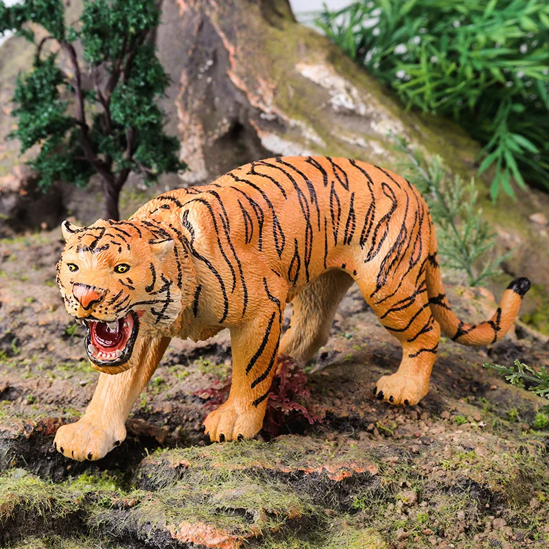 

New Zoo Simulation Roaring Tigers Toy Model Solid Large Wildlife Tigers Children Cognitive Toy Home Decorative Children Gifts