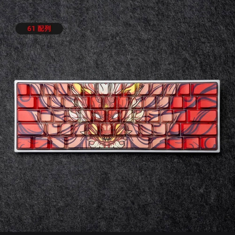 XVX ORR Loong 130 Keys Keycap Original PBT Side Carving Translucent All Thermal Customized Keyboard Caps Sublimation Rakka for