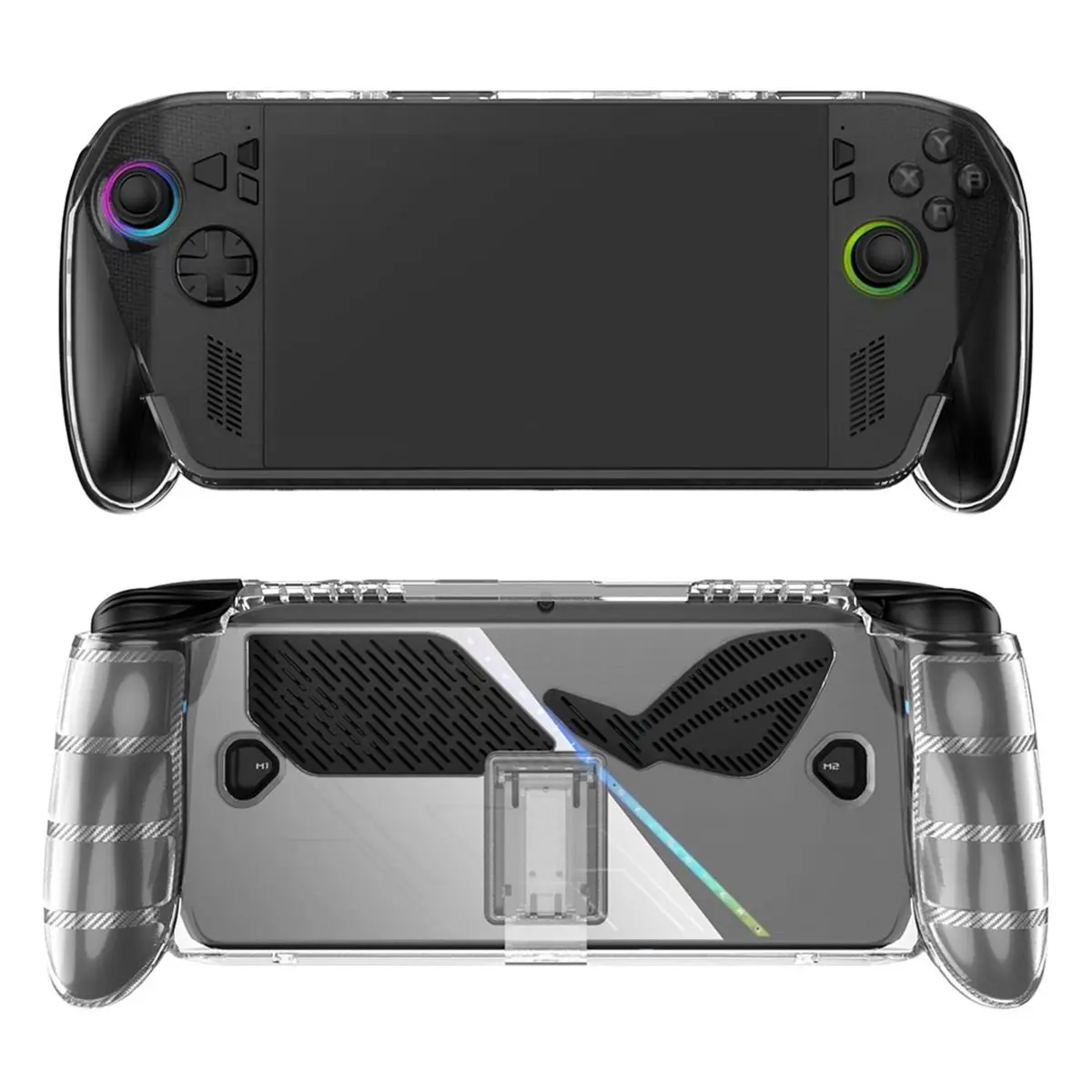 Doings Clear Case with Stand for ROG Xbox Ally, Shockproof Anti-Scratch TPU Soft Protective Grip Cover for Ally X Console