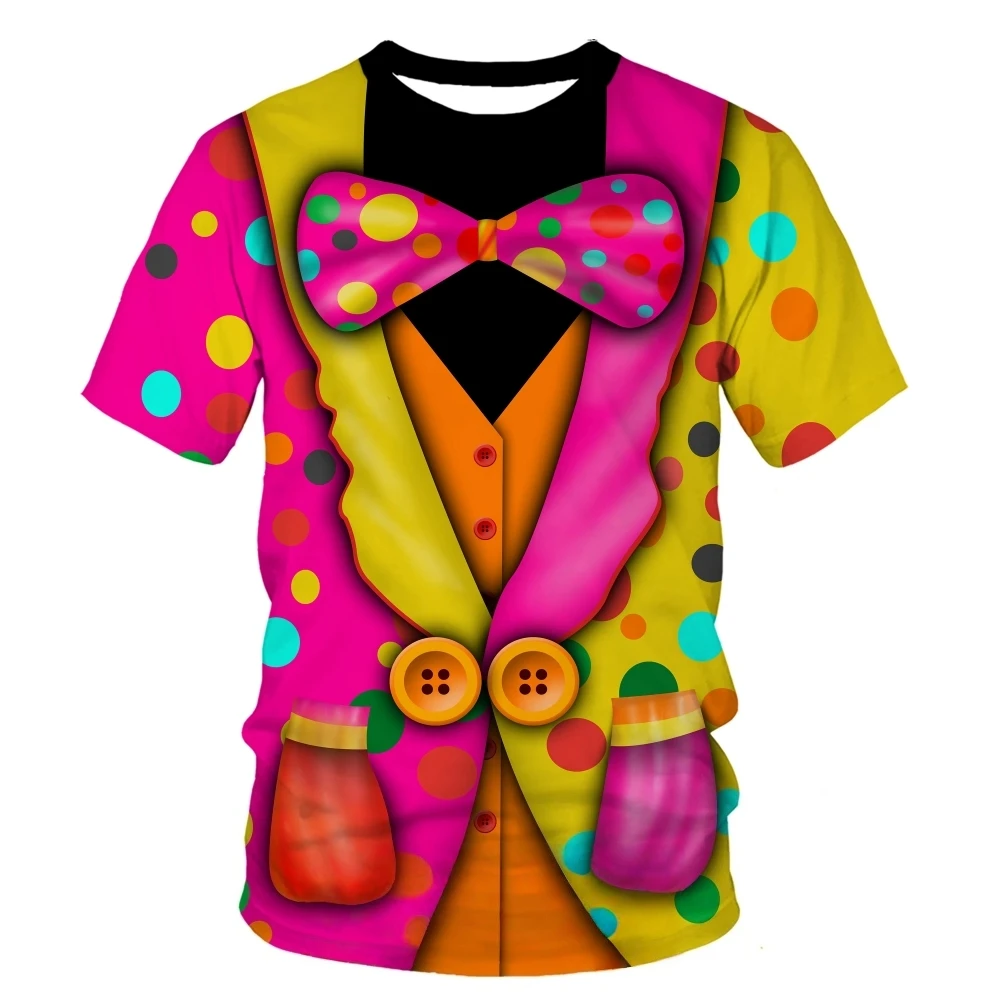 

Party Fever Men's T-Shirt Personalised Creative Halloween Cosplay Clown Costume Men Women Short Sleeve Stylish Men's Clothing