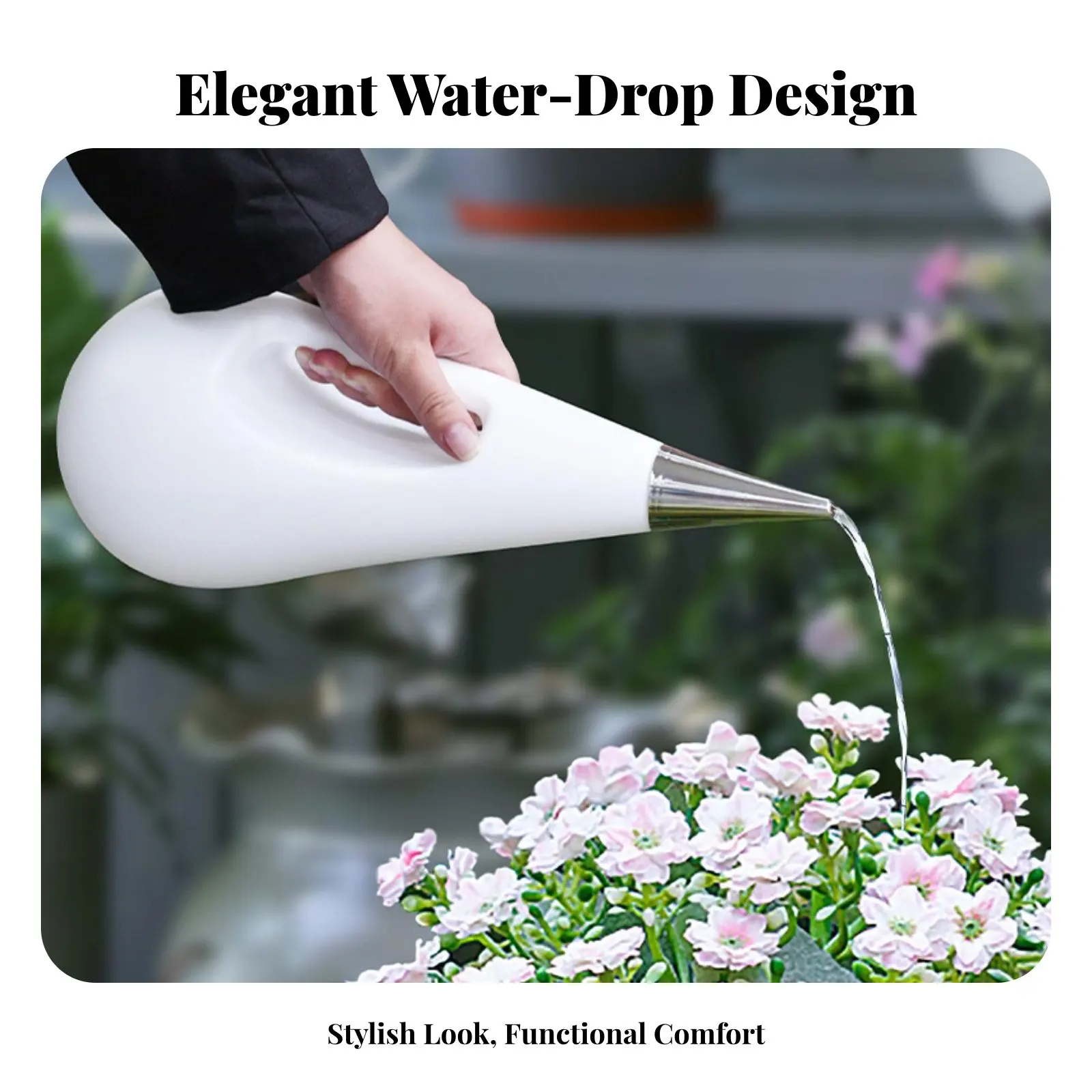 Teardrop Watering Can Large Capacity Long Spout Watering Can Gardening Supply Easy to Fill Er Trip Nomic Handle for Gardeners view 5