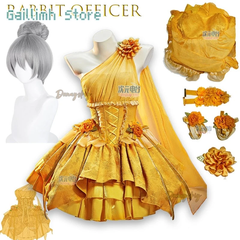 

Rabbit Officer Judy Cosplay Dress Short Style Yellow Puffy Skirt Anime G 코스프레 Kawaii Yellow Cake Dress Sweet Lolita Halloween