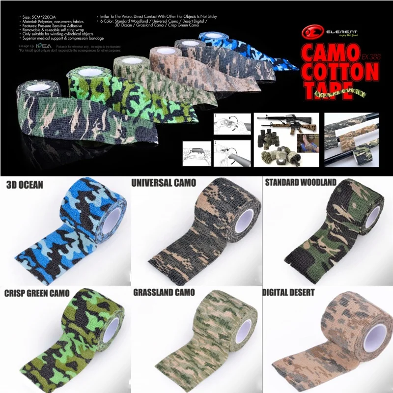 

Element Camo Elastic Camo Cotton Tape Military Airsoft Paintball Gun Accessories EX388