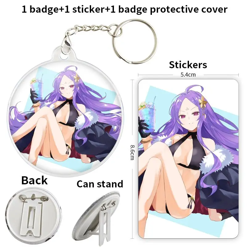 Fuyajou no Assassin FGO Game أنيمي شخصية شارة بروش مرساة الأجهزة الطرفية دبوس صفيح قبعة قلادة اكسسوارات التلميذ