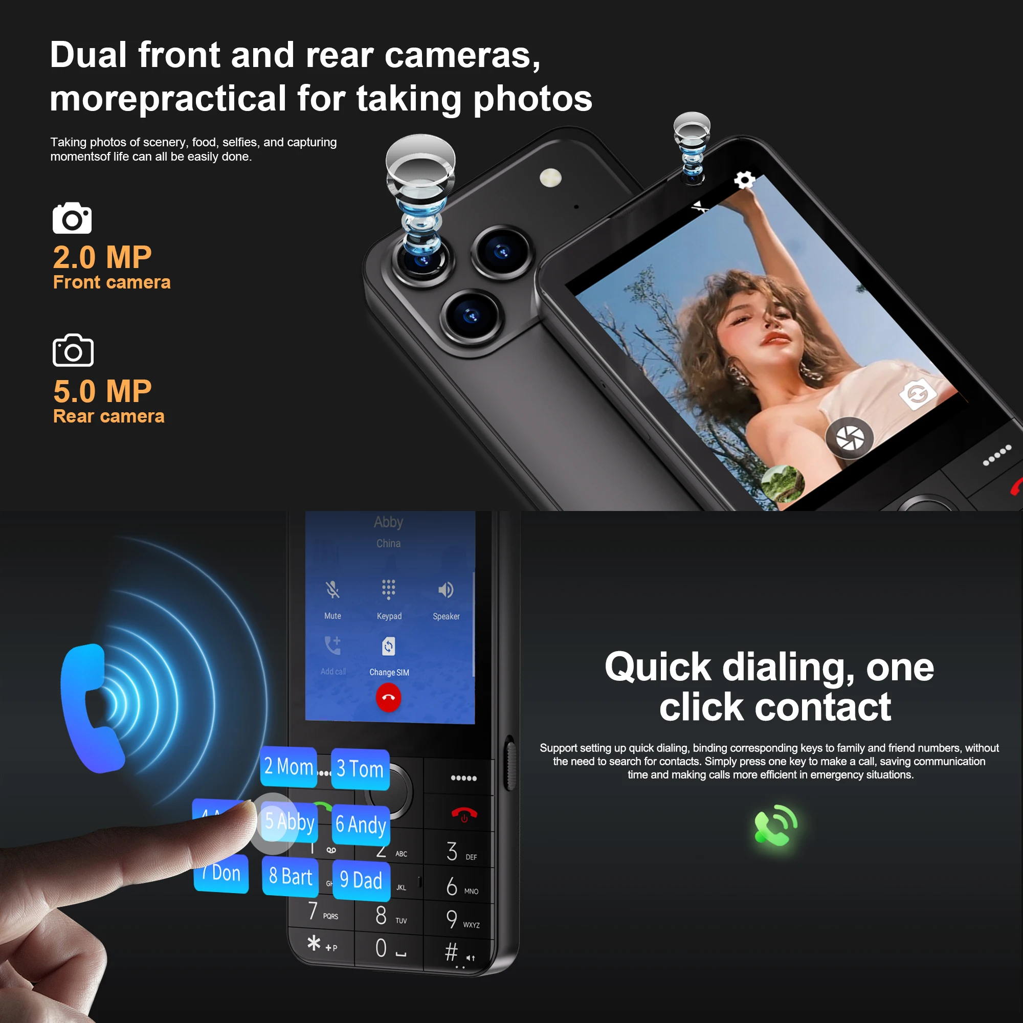 SERVO F27 PRO 4G LTE Smartphone Android11.0 OS 2GB+16GB Play Store Taschenlampe GPS Speed Dial WiFi 3,5" Touchscreen Smartphones