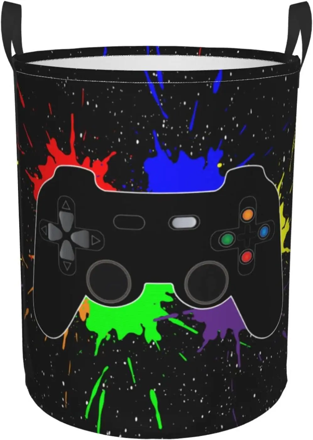 

Game Joystick Round Laundry Hamper Gaming Storage Basket Toys Clothes Organizer Bin For Home Bathroom Bedroom Dorm
