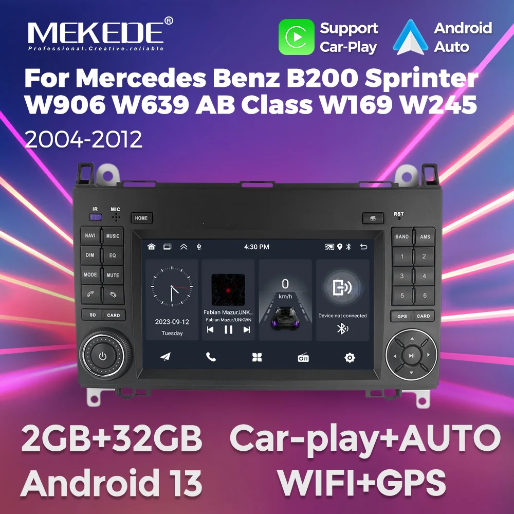 MEKEDE Android 13 IPS Car Stereo Multimedia Player For Mercedes Benz A B V Class B200 W169 W245 W639 W906 GPS Navigation Carplay