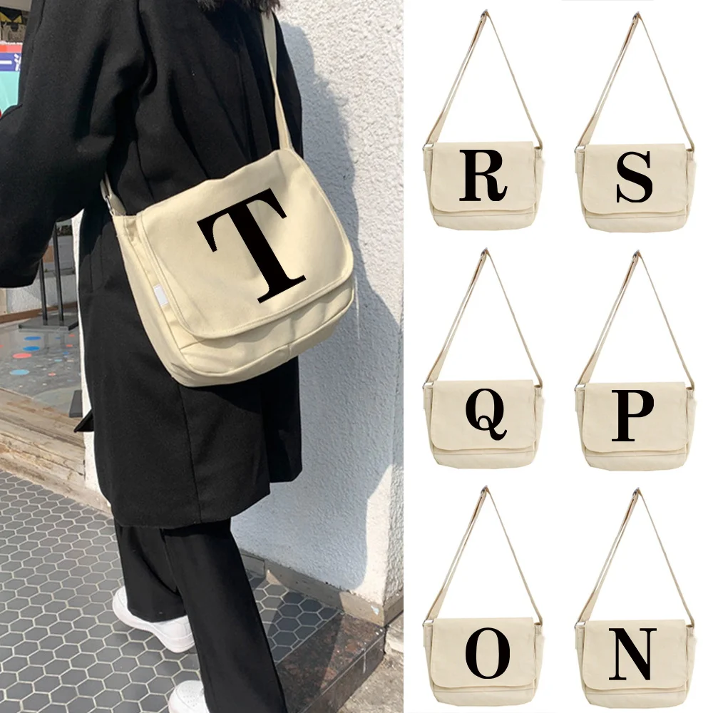 

Large-capacity Shoulder Bag Fashion Black Letter Pattern Joker Crossbody Multifunctional Adjustable Shoulder Strap Commuter Bag