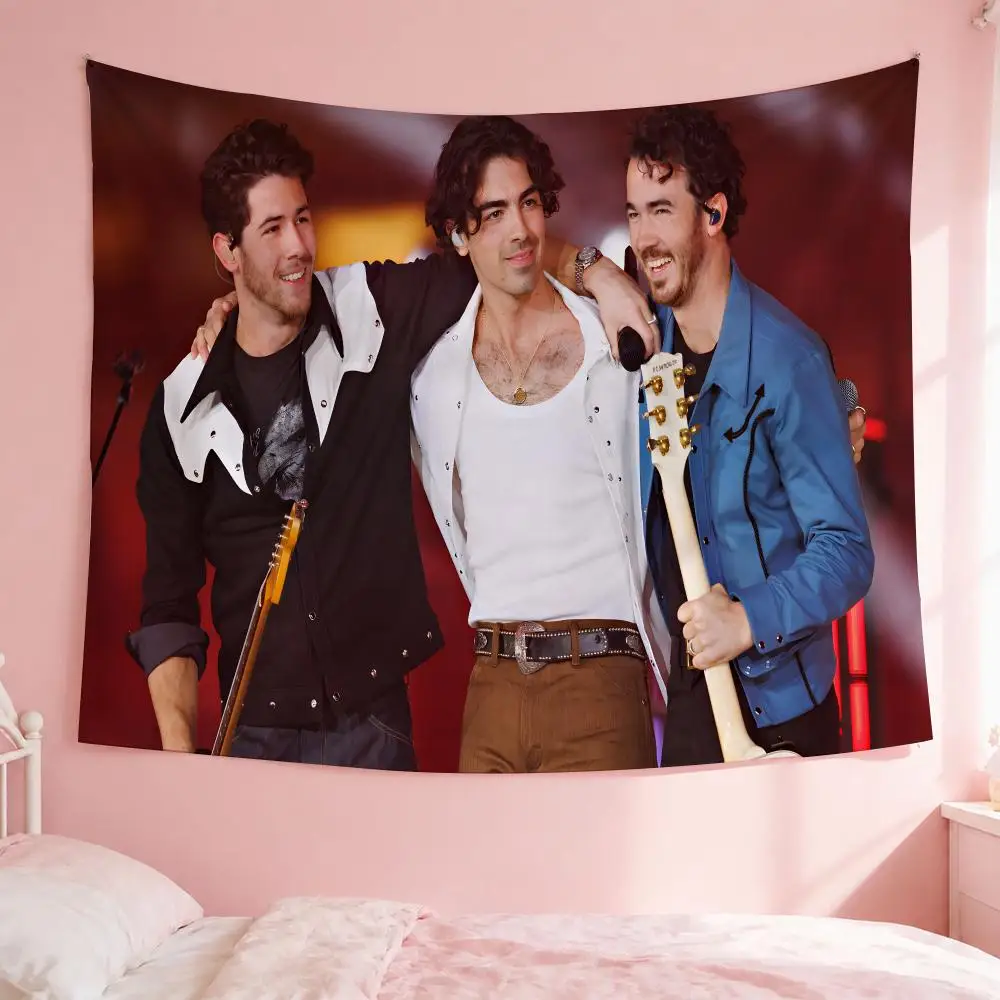 Band J-Jonas Brothers Tapestry Wall Hanging Bohemian Wall Tapestries Mandala Home Decor For Living Room Bedroom Dorm