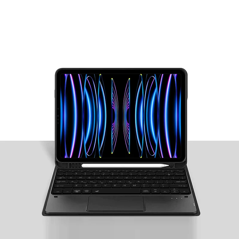 Keyboard Case For iPad Pro 11 1st 2nd 3rd 4th Air 4th 5th Air 11 inch M4 M3 M2 Touchpad Backlight Smart Cover With Pencil Holder