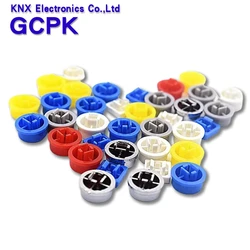 20PCS For PCB Momentary Tactile Tact Mini Push Button Switch Module DIP 4PIN Round Cap A14 A24 Red black white green yellow