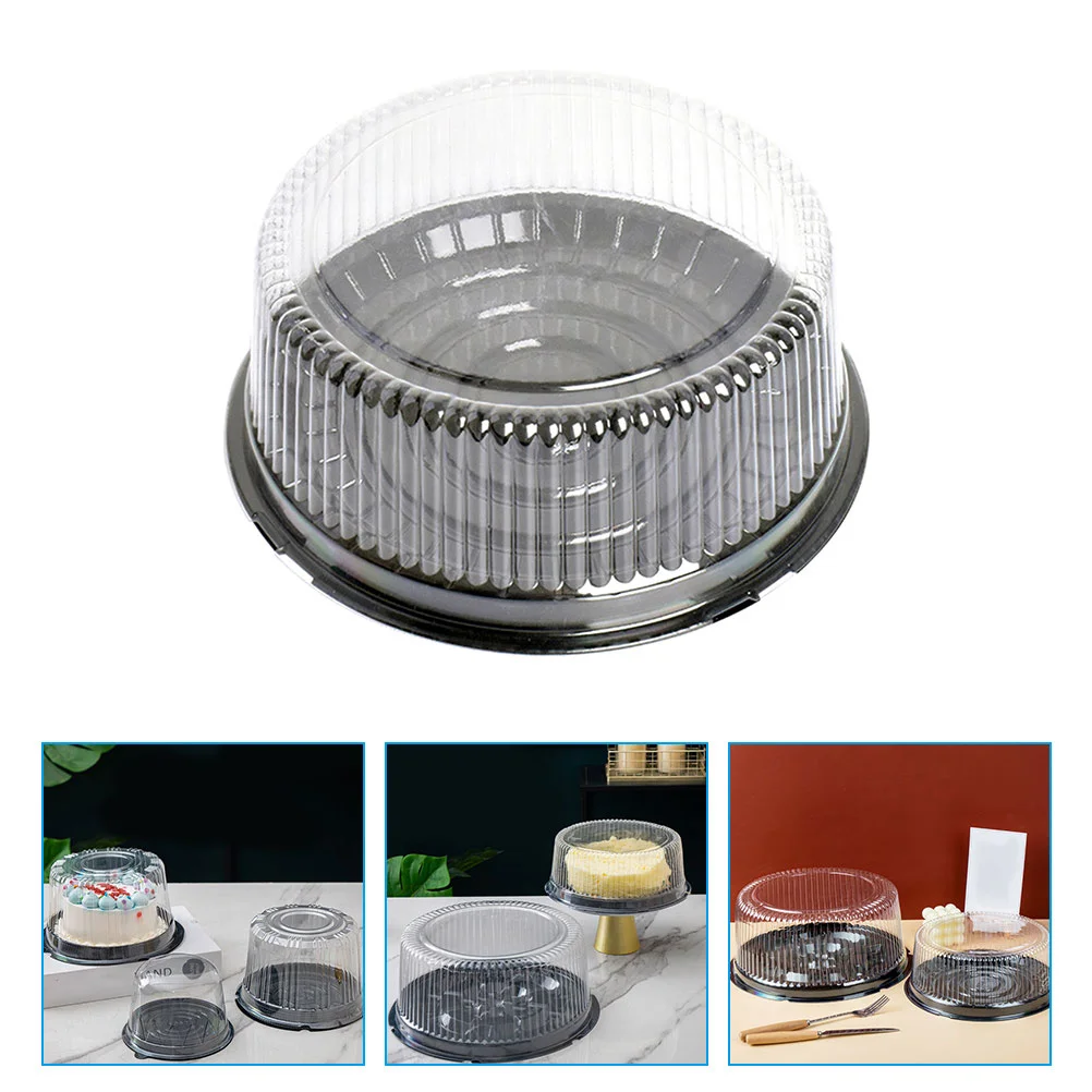 20 Pcs Packing Box Cake Clear Holder Boxes Single Cup Container Plastic Carrier Round