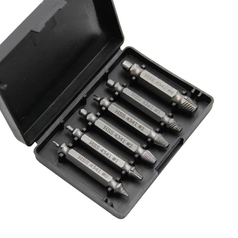 Damaged screw extractor, loose tooth, broken wire, reverse tooth extraction tool set