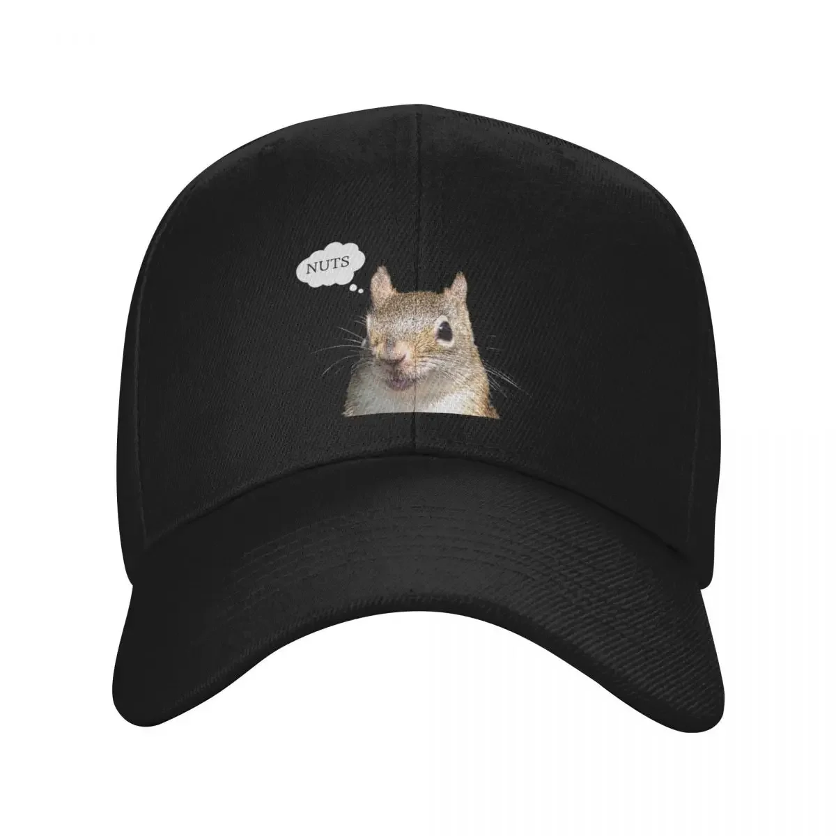 

Squirrel say's Nuts Baseball Cap sun caps fashionable Luxury man cap funny hat Men's Luxury Women's