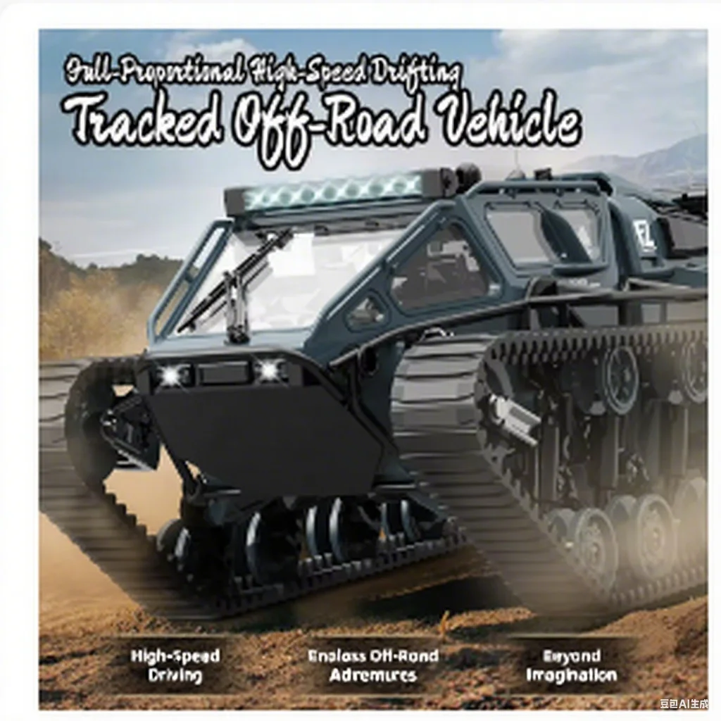 Réservoir sur chenilles à grande échelle | JJRC C881 modèle de simulation jouet avec lumières LED dégoulinante, véhicule tout-terrain télécommandé, le meilleur Gi