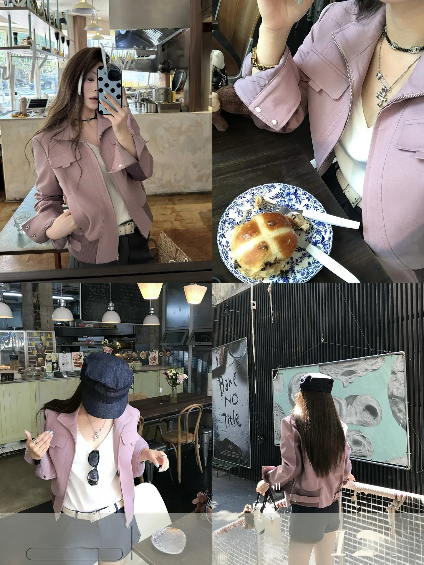 

Real Changing Purple Vintage Motorcycle Jaet Women's Design Slimming ort Outerwear Faion Ladies' Premium ort Coat