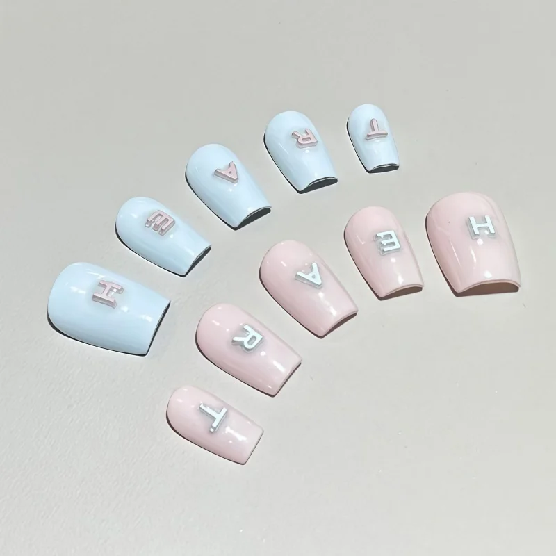 Niedliche 3D-Alphabet-Nagelform | DIY Geprägte Buchstaben-Nageldekorationen – Detail 3