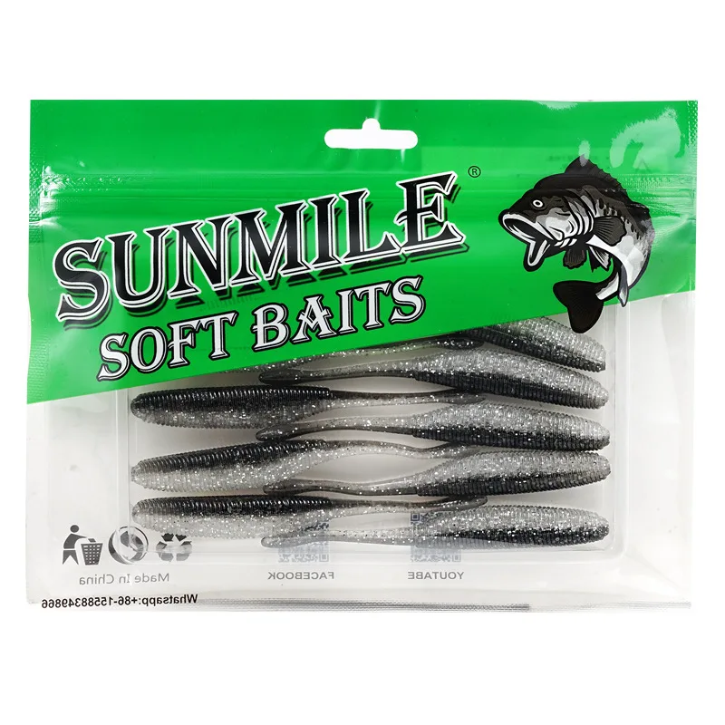 Bazooka Fishing Soft Lures Silikon Künstliche Kunststoffköder Pesca Karpfenangeln Bassköder sinkend 2,4 g 4,7 g 6,4 g Wobbler Karpfen