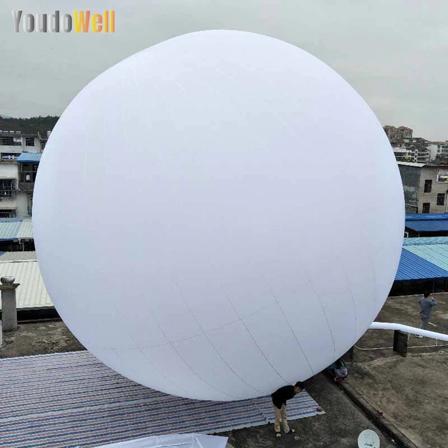 Bola inflable gigante blanca pura colgante al aire libre personalizada, proyección, decoración comercial para eventos y fiestas