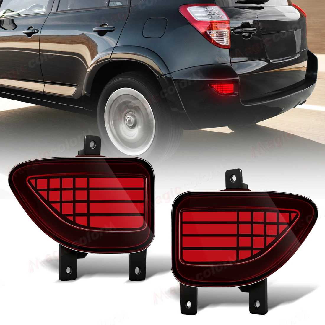 

Rear Bumper Reflector Lights For Toyota RAV4 2005 2006 2007 2008 2009 2010 2011 2012 Driving Brake Flowing Turn Signal Lamps