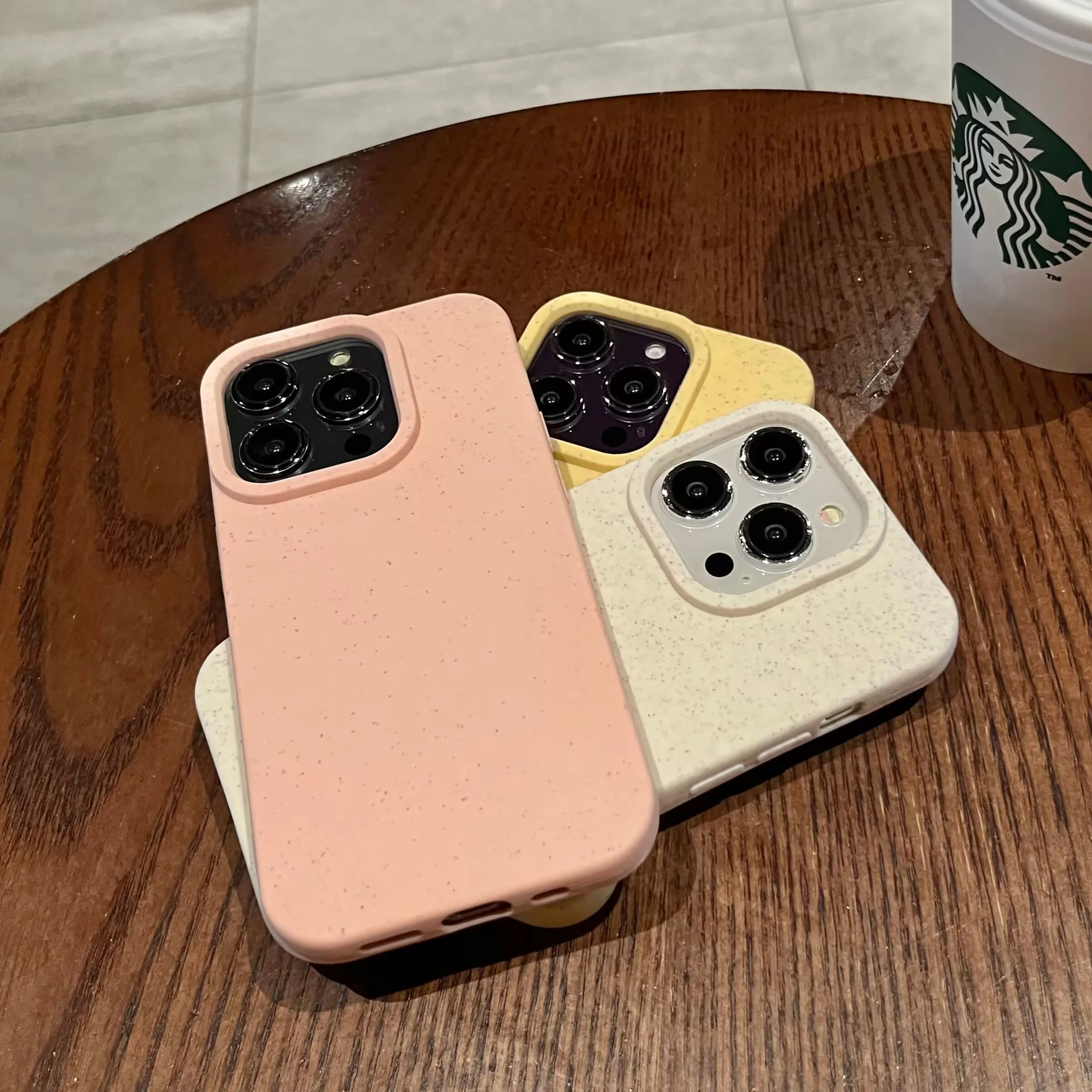 Eco Biodegradable Wheat Straw Soft Silicone Case For iPhone 15 11 12 13 14 Pro Max 7 8 14 Plus XR XS Max SE 2 3 Shockproof Cover view 3