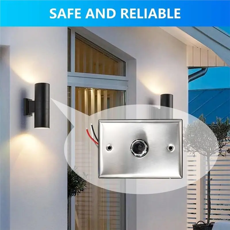 [ABFI!】 Weatherproof Photocell Switch Dusk To Dawn Sensor Auto On/Off,120-277V For Outdoor Lights, Includes Wall Plate
