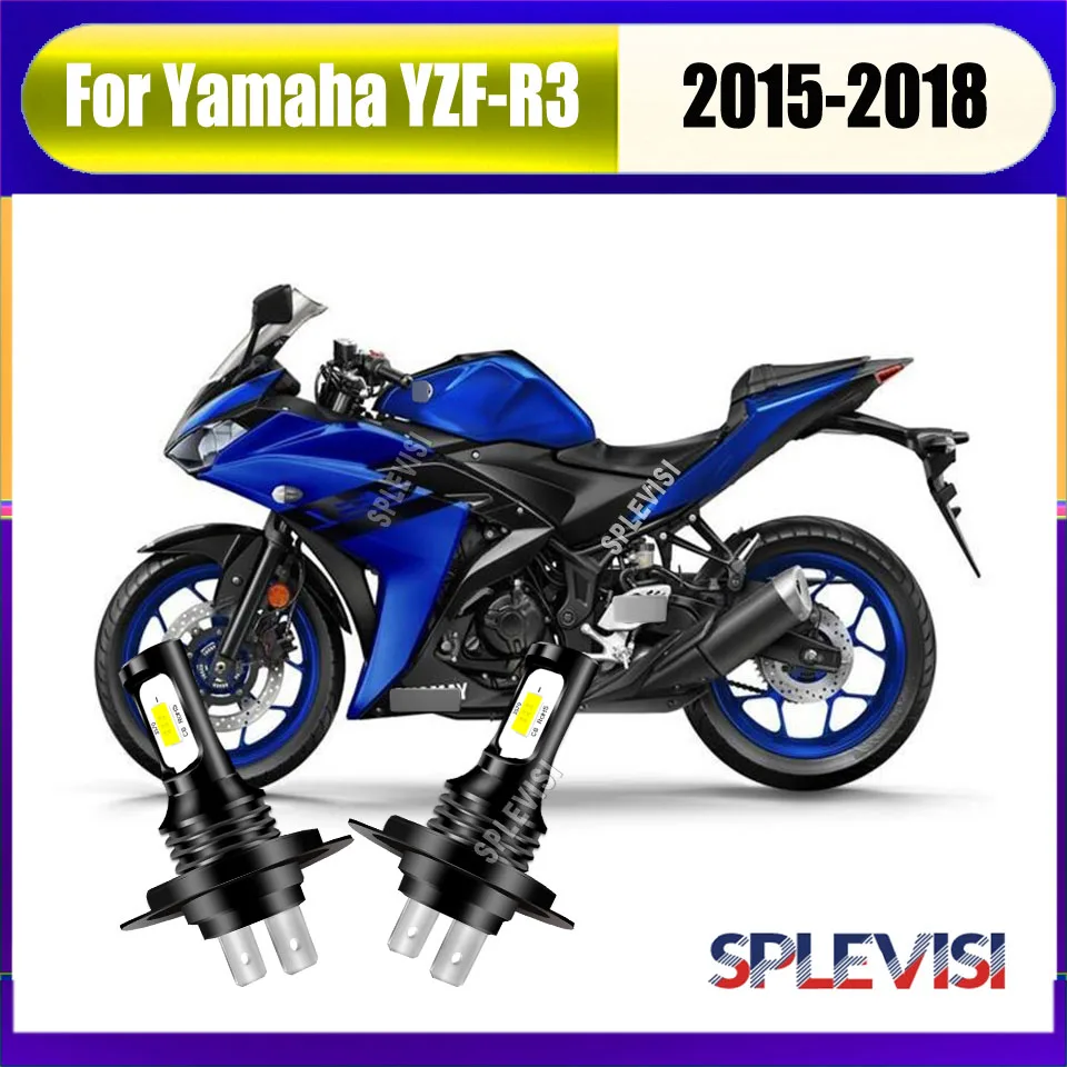 

9-16v LED H7 Xenon White Headlight Bulbs - CSP chips and 360° surround design For Yamaha YZF-R3 2015 2016 2017 2018