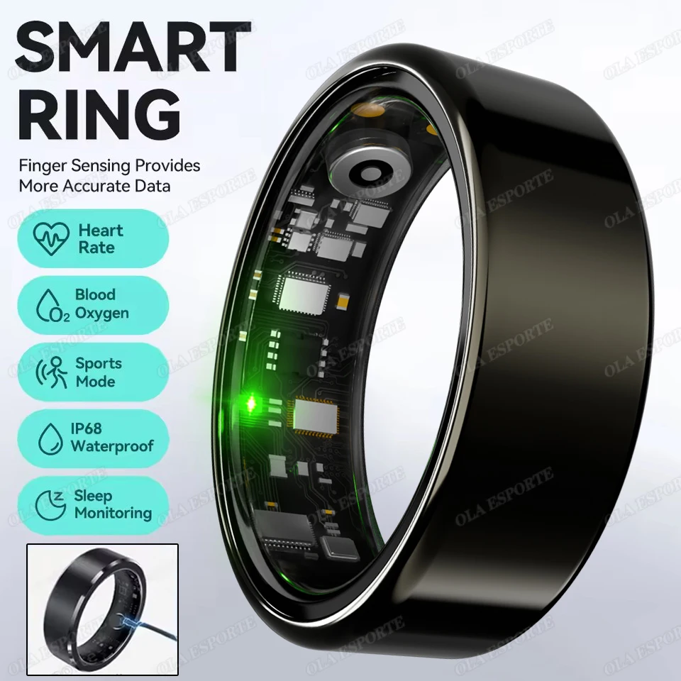 Für Smart Ring Männer Frauen Bluetooth Monitor Blut Herzfrequenz Blut Sauerstoff Monitor Smartring Multi Sport 5 ATM Wasserdicht 2025