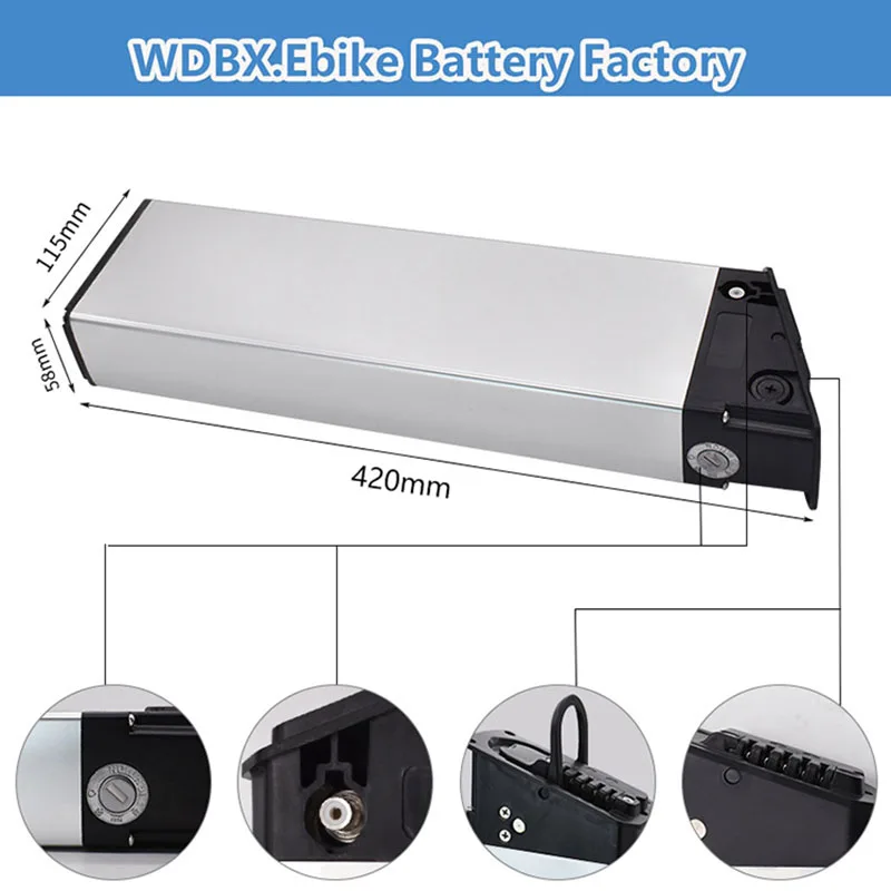 

52V 17.5AH Folding eBike Battery 48V 17.5Ah 16Ah 13Ah 10.4 for CMACEWHEEL RX20 MATE X Engwe EP-2 Pro Engine Lankeleisi DCH009