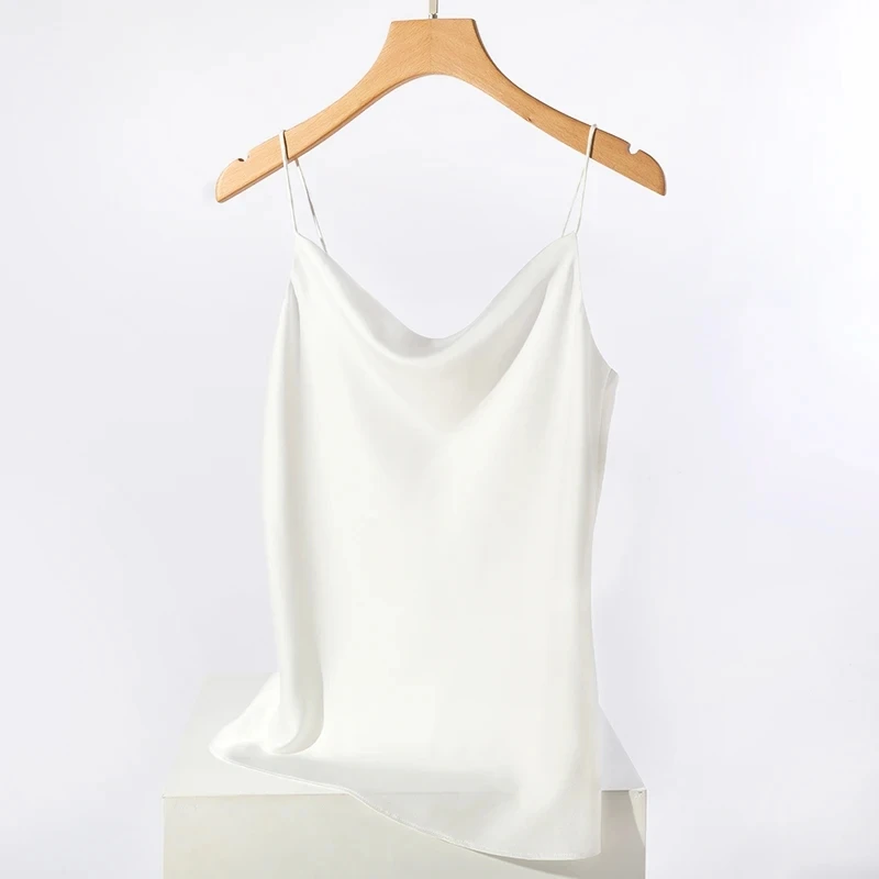 AOSSVIAO Satin-Seiden-Tanktops für Damen, Sommer 2026, sexy Trägertops, Basic Spaghetti-Träger-Tops, ärmellose Camisole-Westen für Frauen – Detail 9