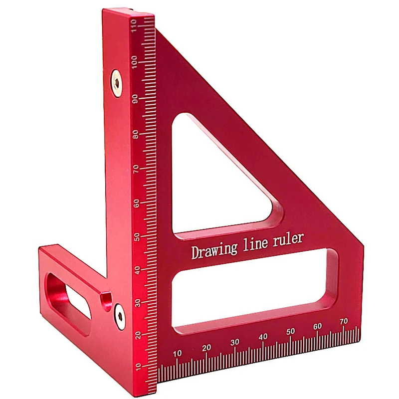 Woodworking Square Protractor Aluminum Alloy Miter Triangle Ruler High Precision Layout Measuring Tool for Engineer Carpenter