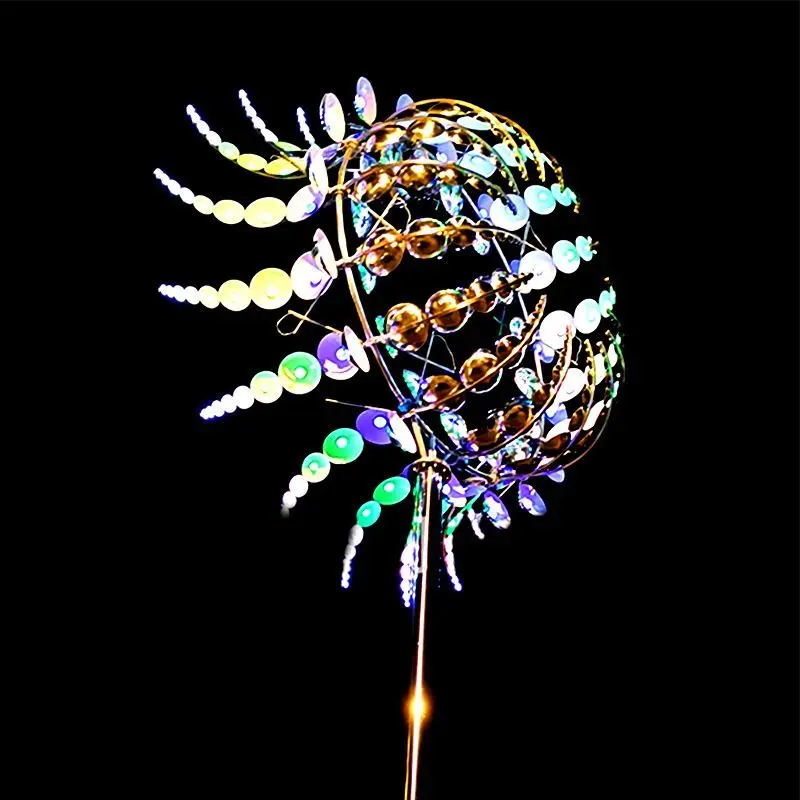 Interactive device No night scene Lighting landscape Solar flower lighting device Windmill rotation