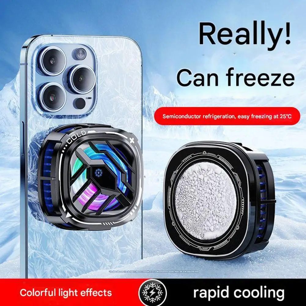 Magnetic/ Back-clip 2 In 1 Semiconductor Freezable Ice Cooling Radiator Game Fan For X76Pro For Summer PUBG Cool Heat Sink M6O3