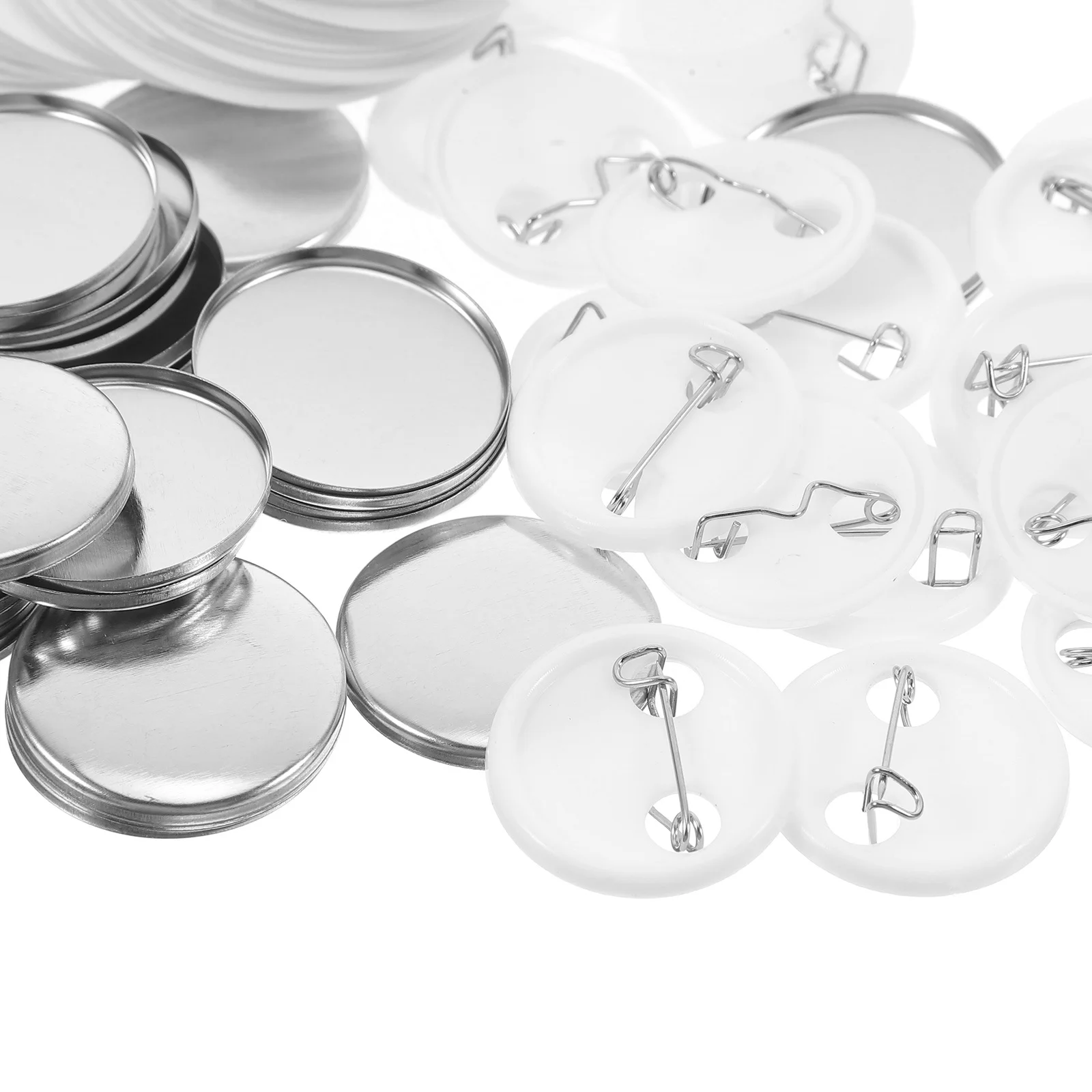 مجموعة شارات صفيح ذاتية الصنع أجزاء زر معدني مستدير دبابيس خلفية بلاستيكية للمناسبات والحفلات ومشاريع بناء الفريق ومجموعة تركيب الميدالية